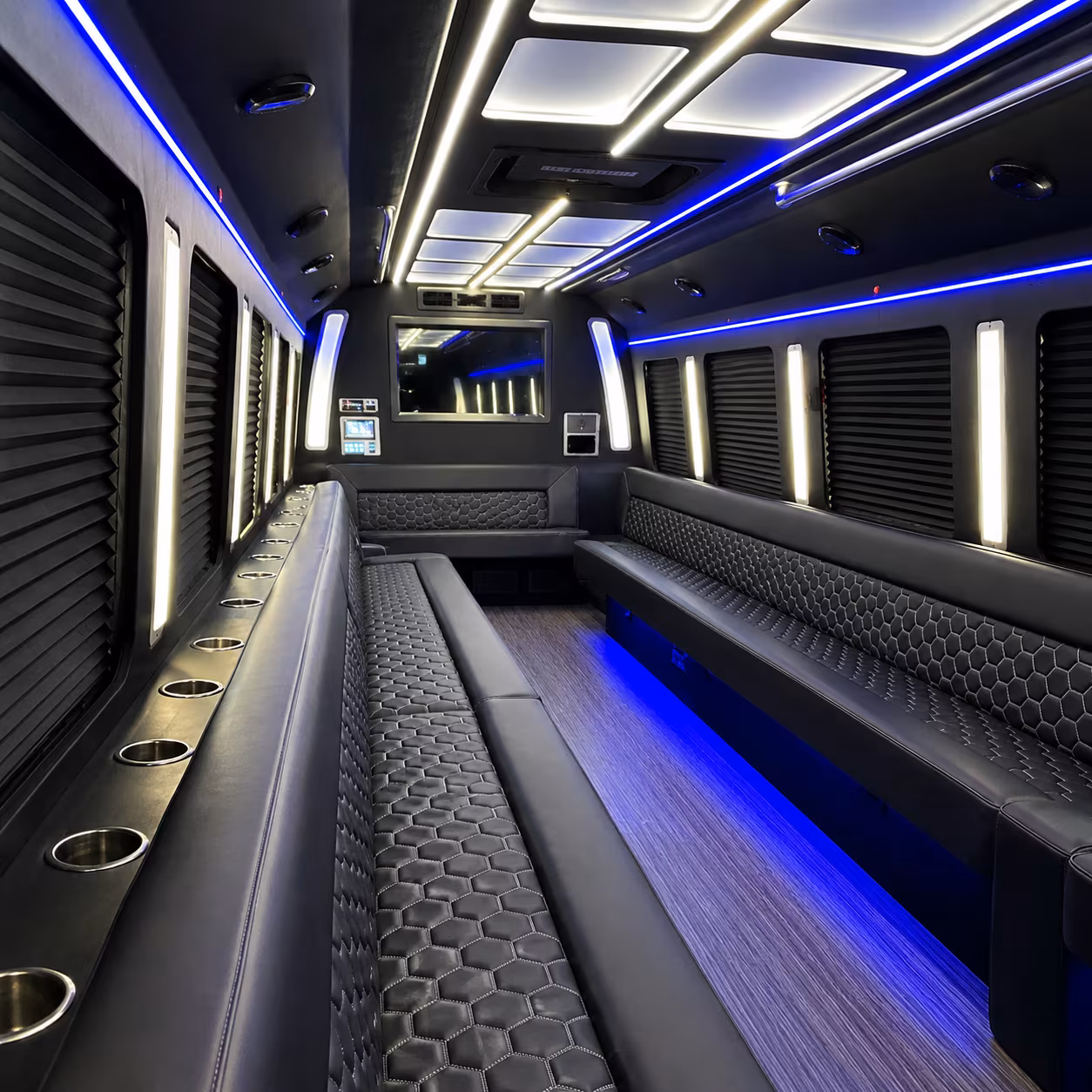 Clovis Private Event Transportation party bus exterior