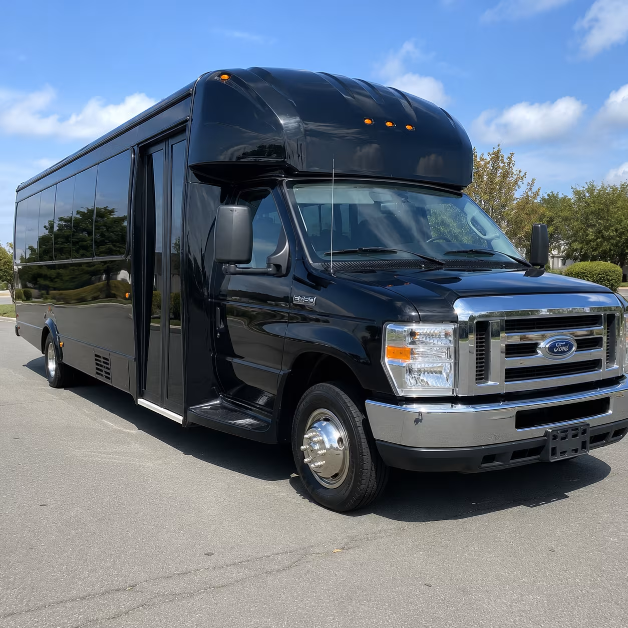 Clovis Private Event Transportation party bus exterior