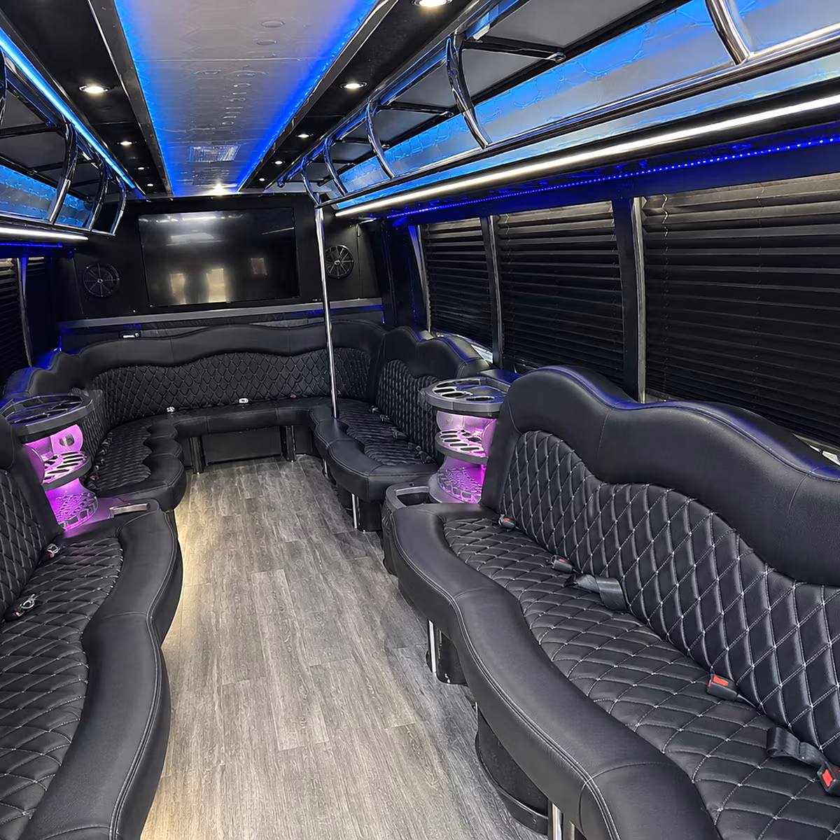 Clovis Prom & Homecoming Transportation party bus interior