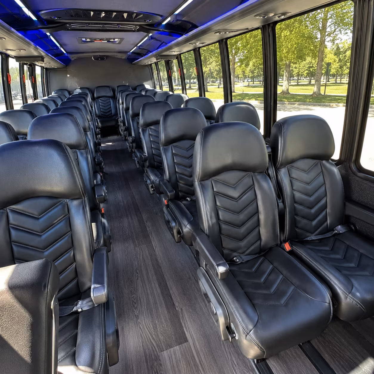 Clovis School Event Transportation party bus exterior