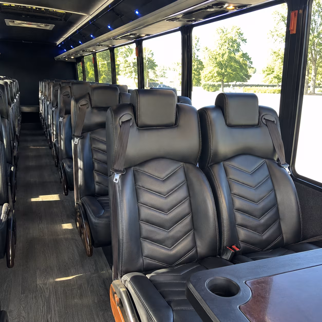 Clovis School Event Transportation party bus exterior
