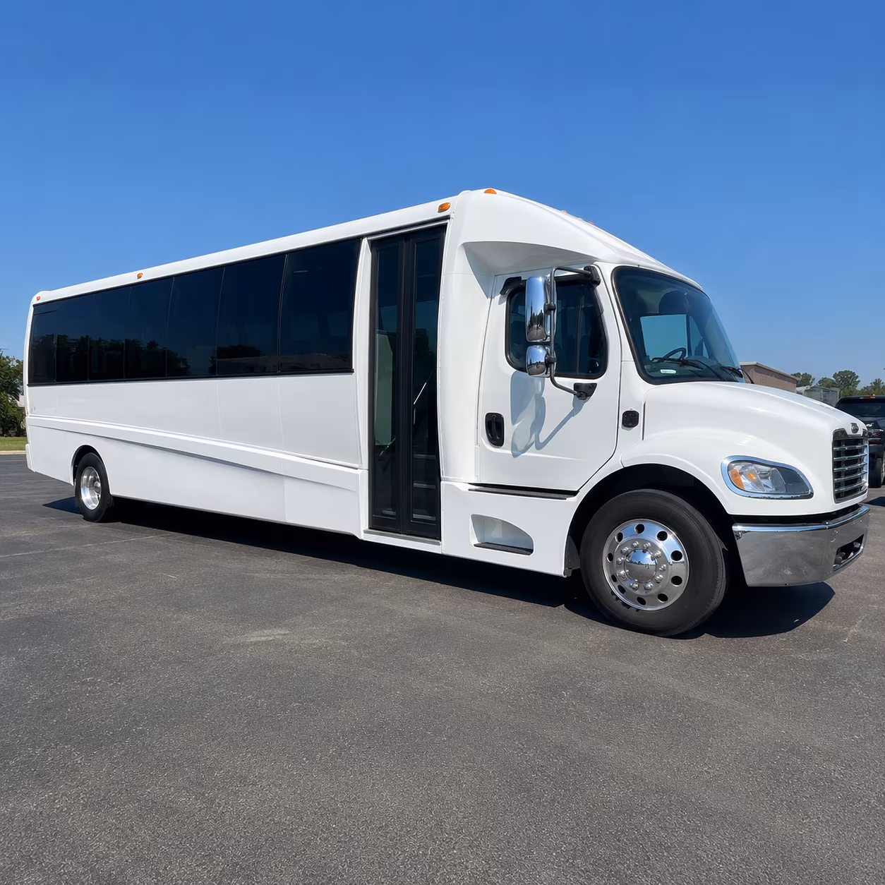 Clovis School Event Transportation party bus exterior