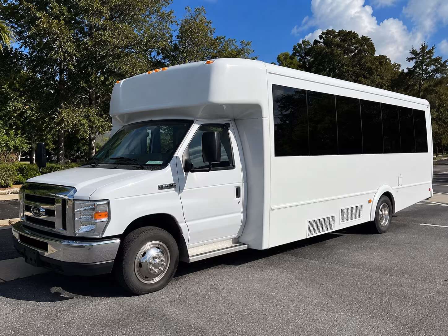 Clovis Wedding Transportation party bus exterior