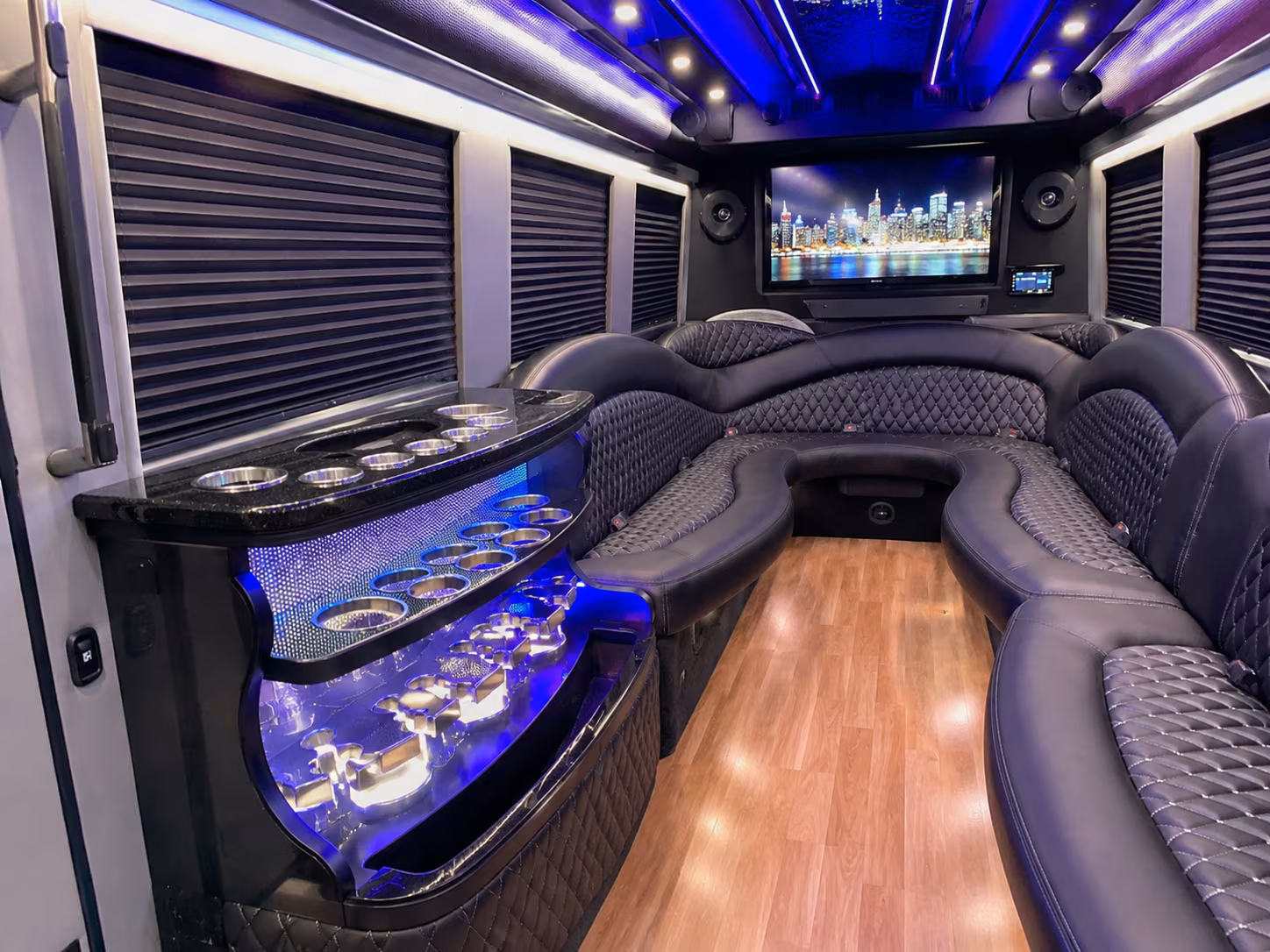 Clovis Winery Tour & Pub Crawl Transportation party bus interior