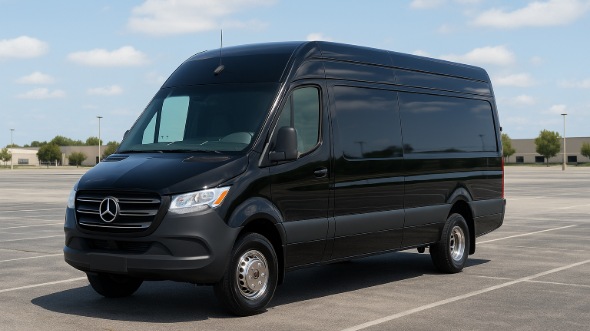 Exterior of Charter Bus Company Chico's 14 Passenger Sprinter Limousine in Chico