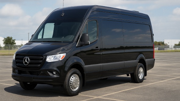 Exterior of Charter Bus Company Visalia's 14 Passenger Sprinter Limousine in Visalia