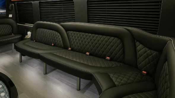 Interior of Charter Bus Company Madera's 18 Passenger Party Bus in Madera