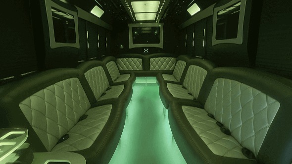Interior of Charter Bus Company Merced's 20 Passenger Party Bus in Merced