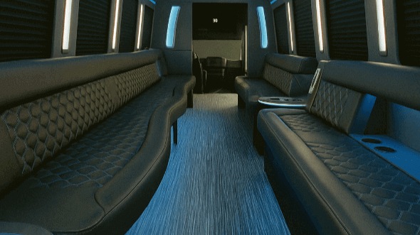 Interior of Charter Bus Company Modesto's 20 Passenger Party Bus in Modesto