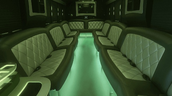 Interior of Charter Bus Company Visalia's 25 Passenger Party Bus in Visalia