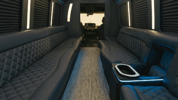 Interior of Charter Bus Company Hanford's 28 Passenger Party Bus in Hanford