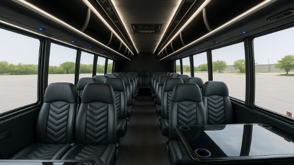 Interior of Charter Bus Company Clovis's 30 Passenger Minibus in Clovis
