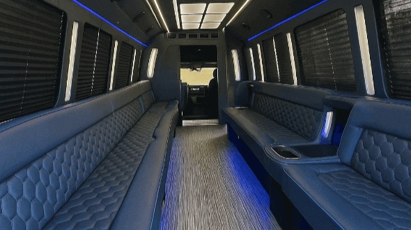 Interior of Charter Bus Company Fresno's 30 Passenger Party Bus in Fresno