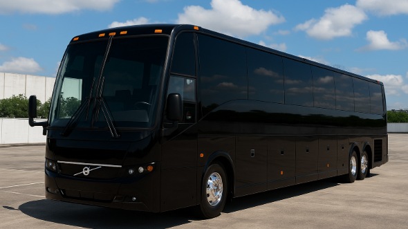 Exterior of Charter Bus Company Tulare's 40 Passenger Party Bus in Tulare