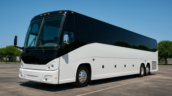 Exterior of Charter Bus Company Clovis's 44 Passenger Charter Bus in Clovis