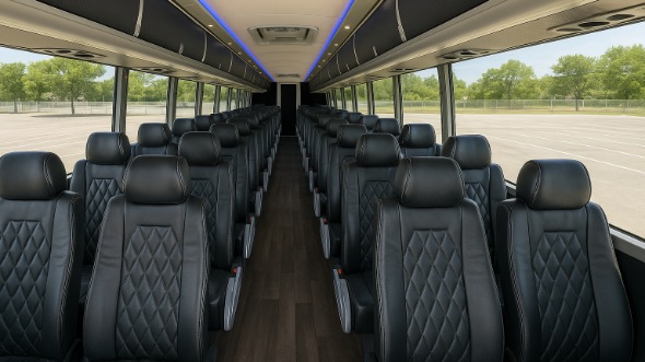 Interior of Charter Bus Company Clovis's 48 Passenger Charter Bus in Clovis