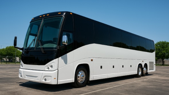 Exterior of Charter Bus Company Bakersfield's 50 Passenger Party Bus in Bakersfield
