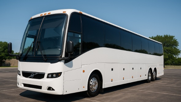 Exterior of Charter Bus Company Clovis's 54 Passenger Charter Bus in Clovis