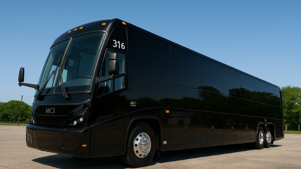 Exterior of Charter Bus Company Clovis's 55 Passenger Charter Bus in Clovis