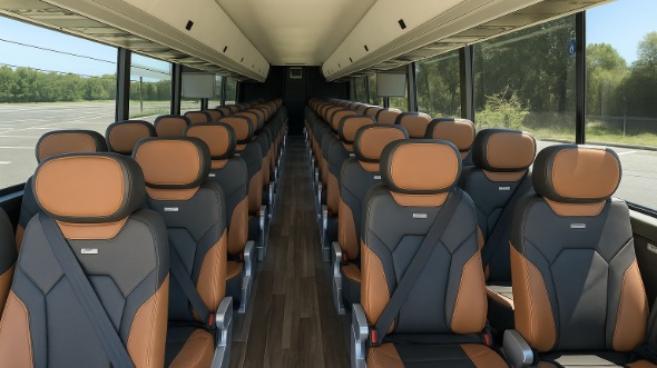 Interior of Charter Bus Company Clovis's ADA Charter Bus in Clovis