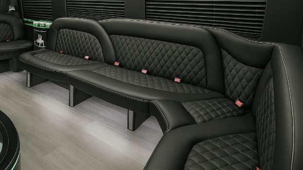 clovis 15 passenger party bus interior