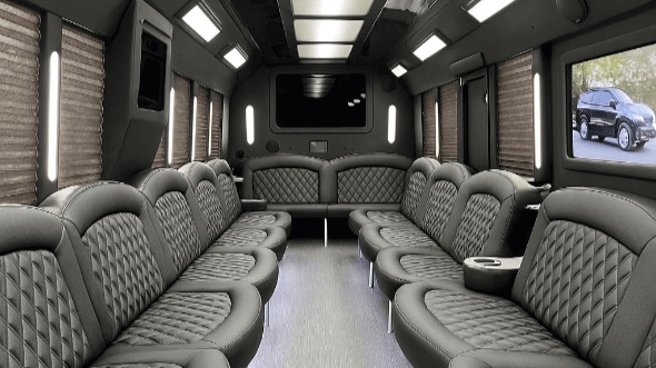 clovis 40 passenger party bus inside
